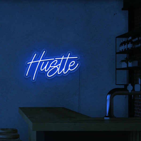 HUSTLE SCRIPT NEON SIGN